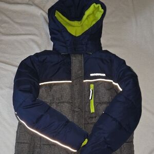 Weatherproof Navy and Gray Jacket with Lime Accents